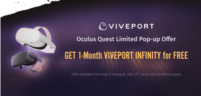 Hey Quest users, WELCOME TO VIVEPORT! Follow these easy steps to enjoy 1-month of VIVEPORT INFINITY for FREE
